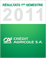 Lien vers une page intérieure présentant les résultats du 1er semestre et 2e trimestre 2011 de Crédit Agricole S.A.