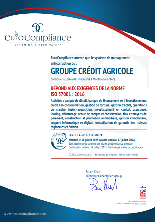 Certification ISO 37001 202511