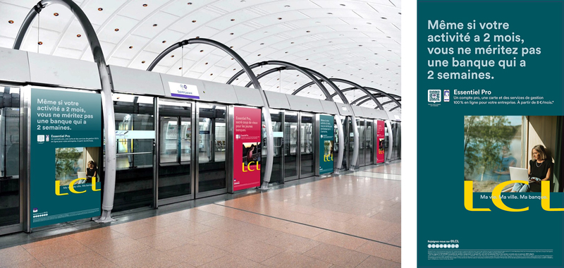 Essentiel Pro : LCL part en campagne - Affichage-Métro-Ligne-14