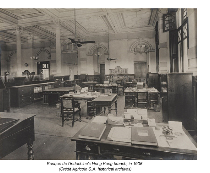 Banque de l’Indochine’s Hong Kong branch, in 1906 (Crédit Agricole S.A. historical archives)