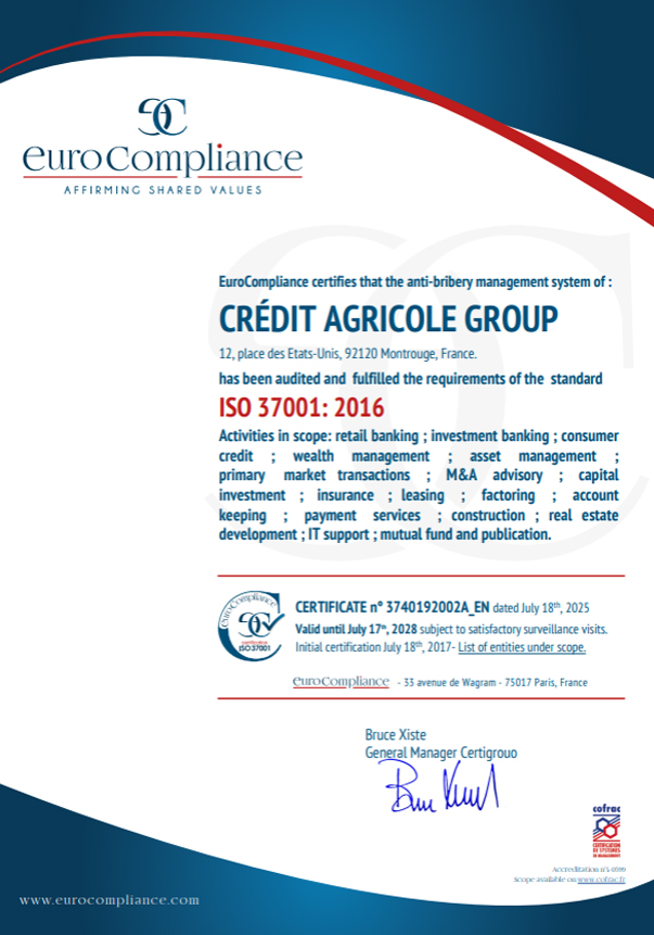 Certification ISO 37001 2025