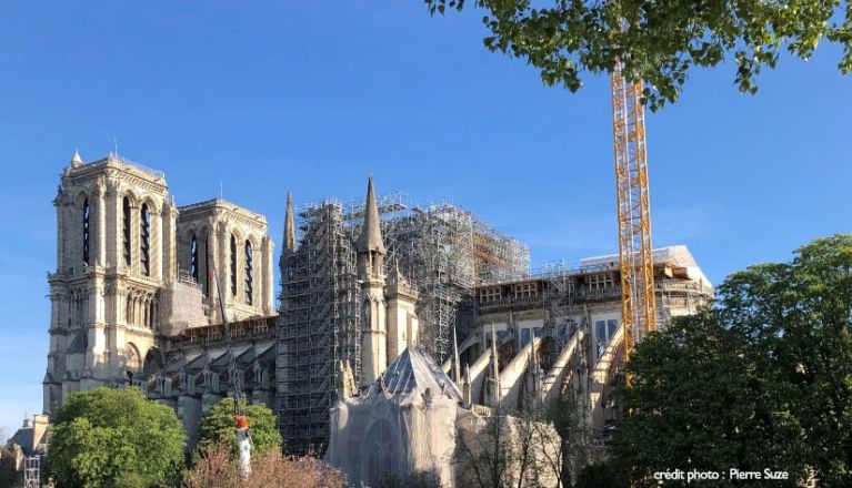Notre-Dame: les cordistes à l'œuvre pour démonter l'échafaudage - credit agricole banque et groupe france