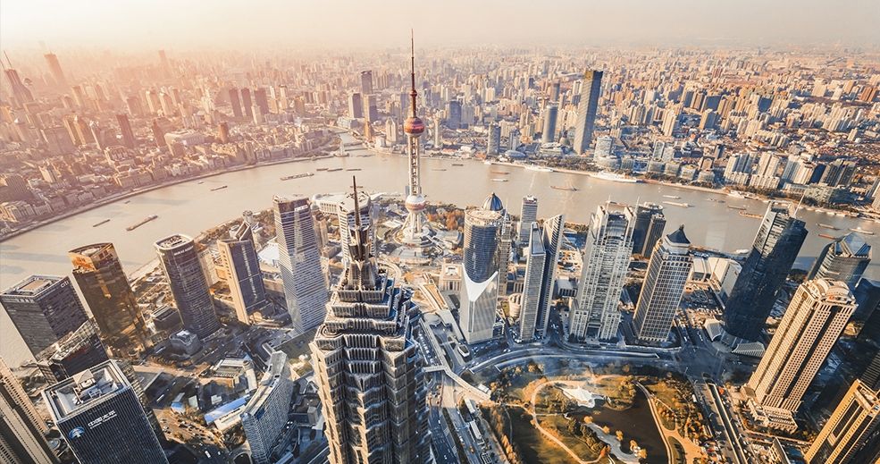 Aerial view of Shangaï