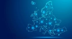 Carte de l’Europe - concept de technologie de communication