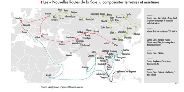 Les nouvelles routes de la soie - composantes terrestres et maritimes - credit agricole  banque et groupe france