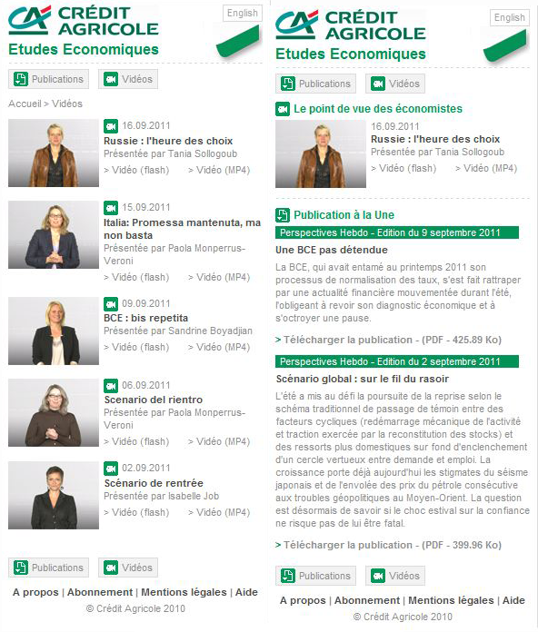 Site mobile etudes economiques